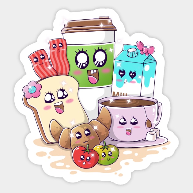 Kawaii Breakfast Sticker by GODZILLARGE